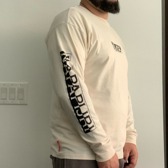 Cream t-shirt Vans x Napapijri size XL long sleeve - Picture 8 of 8